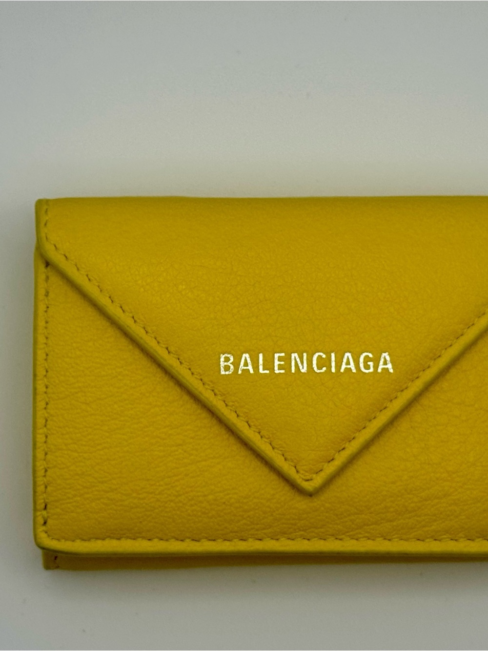 Balenciaga Yellow Leather Envelope Card Holder